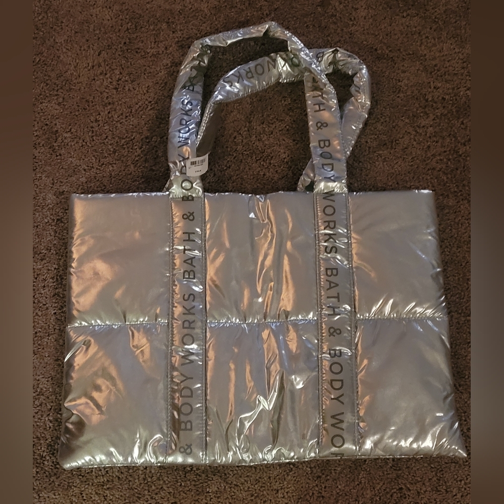 Bath & Body Works Silver Tote Bag